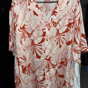 Big & Tall Tropical Button-Up Shirt NWT